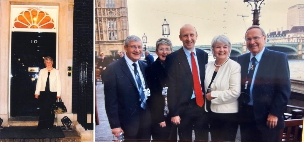 Cynthia Shaw at Downing Street with John Healy MP.